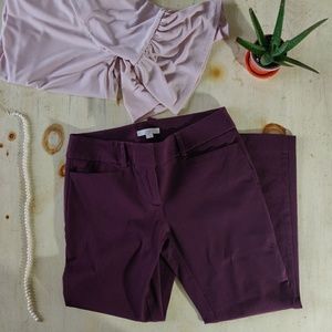 Ann Taylor Loft wine colored Zoey fit ankle pants